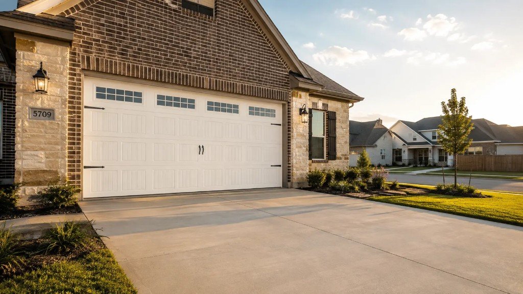 Technician servicing garage door in Greenwood TX